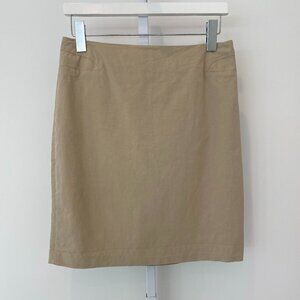 HELMUT LANG BEIGE TAN STRETCH COTTON SKIRT SIZE US 6